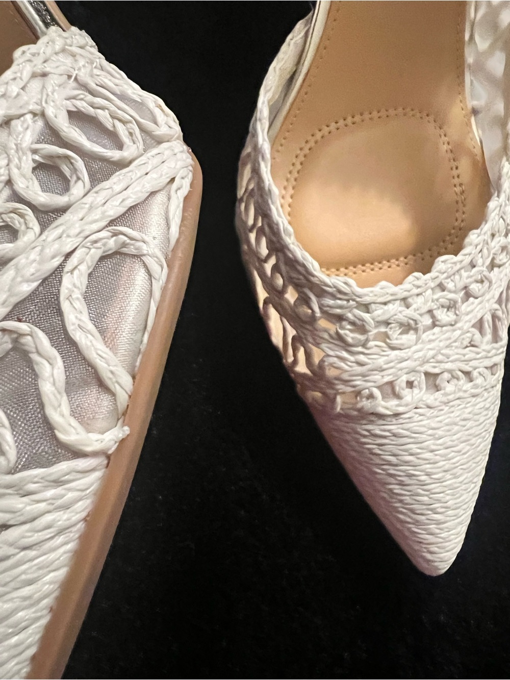Nine West White Crochet Pointed Pumps - Picture 8 of 12